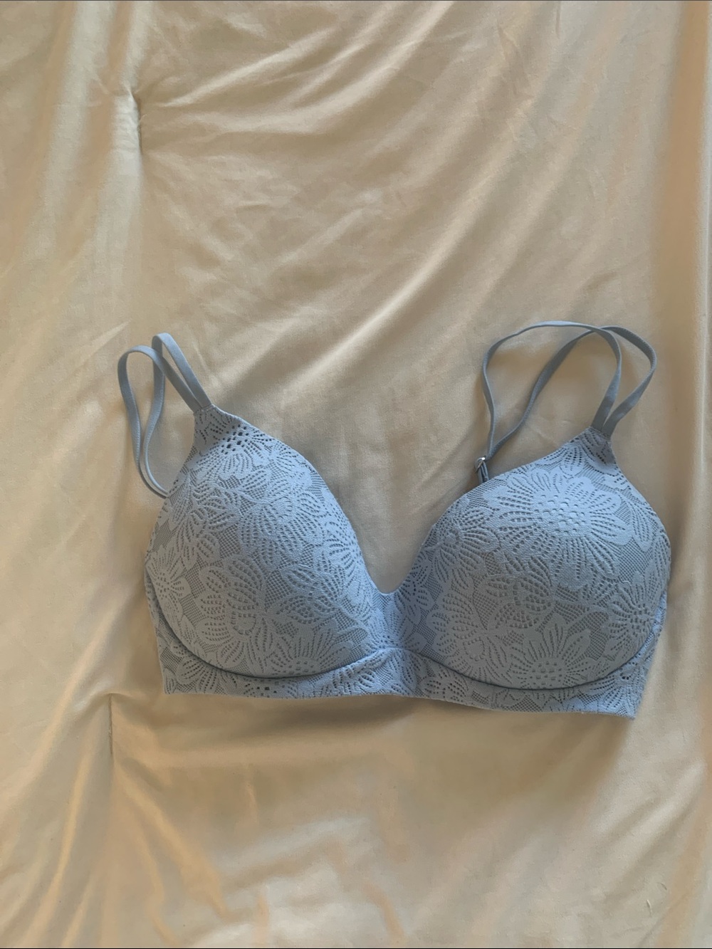 aerie Light Blue Lace Molded T-Shirt Bra